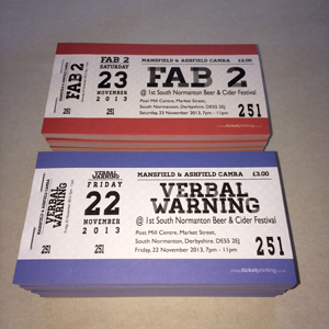 printed tickets